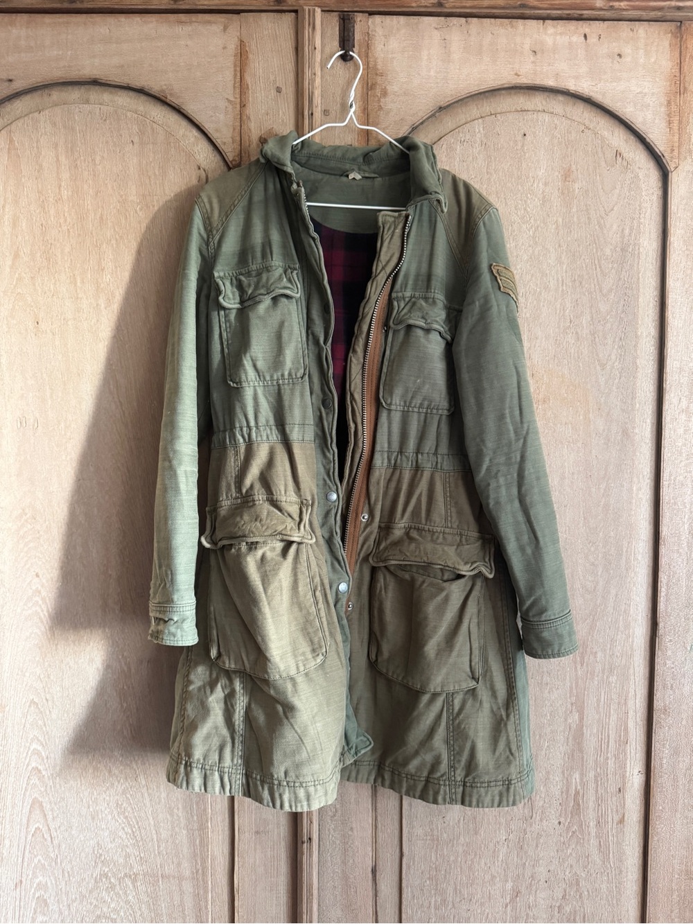 Free People 100% Cotton Olive Green Military Utility Coat